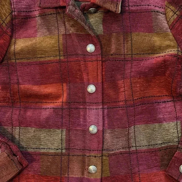 Christopher & Banks Pink,Red and Yellow Square Design Jacket Women Size Medium - Picture 4 of 11